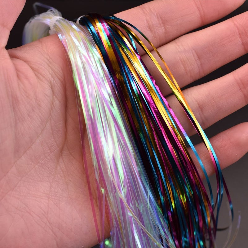 PHECDA PROFLY 10 Packs 1MM Width Crystal Flash Tinsel Flashabou Tinsel Fly Tying Material (10 Packs-10 Colors) - Image 4